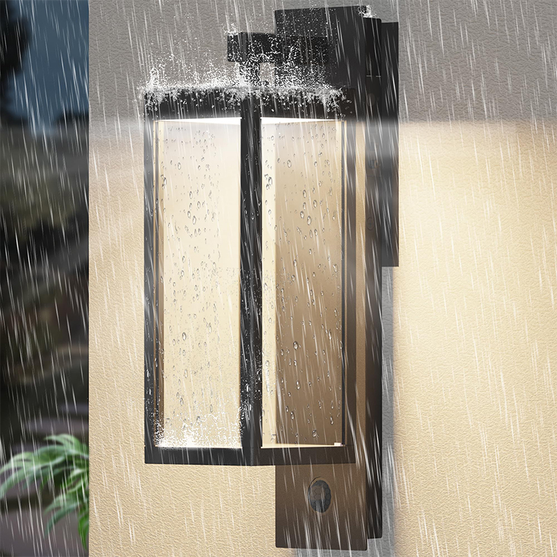 Dusk to Dawn Outdoor Wall Light with Built-in LED, 3 Adjustable Modes, All Aluminum Waterproof IP65 - Exterior Light Fixture for Porch, Garage, Front Door, House
